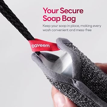 Exfoliating Body Scrubber (2 Pack) & Rough and Soft Soap Bag (2 Pack) – Deep and Gentle