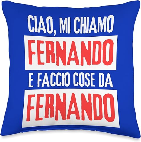 Fernando Idea Regalo Personalizzata con Nome Ciao Sono Faccio Cose Da Fernando Personalizzato Throw Pillow, 16x16, Multicolor