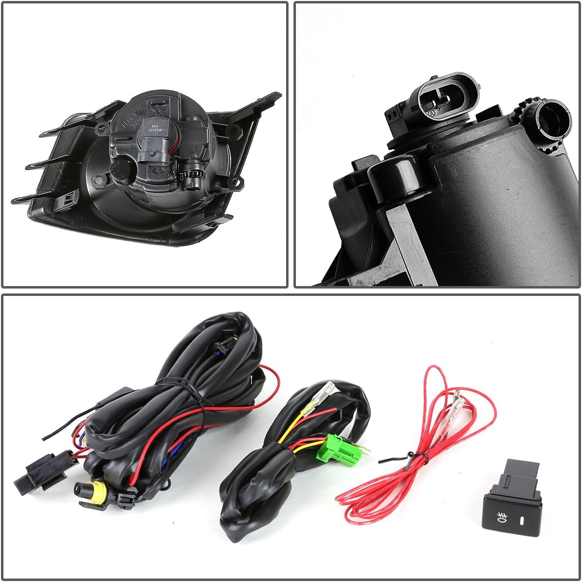 DNA MOTORING FL-STC10-AM Front Bumper Fog Light Driver & Passenger Side Enhance visibility [Compatible with For 11-13 Scion tC]