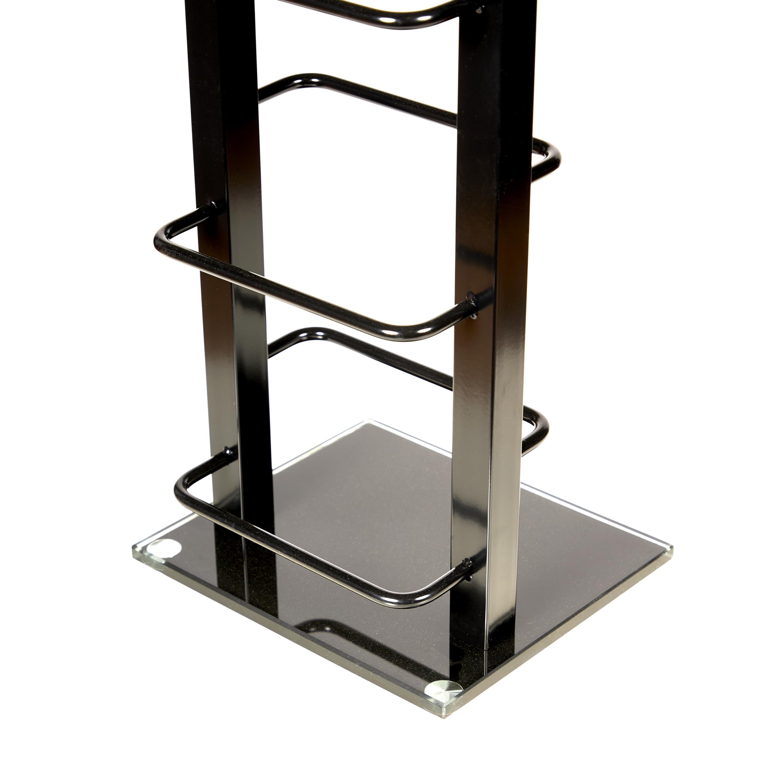 DESIGN CD STÄNDER CD REGAL LOUNGE TOWER schwarz 92cm aus Metall und Glas Aufbewahrung für ca 85 CDs