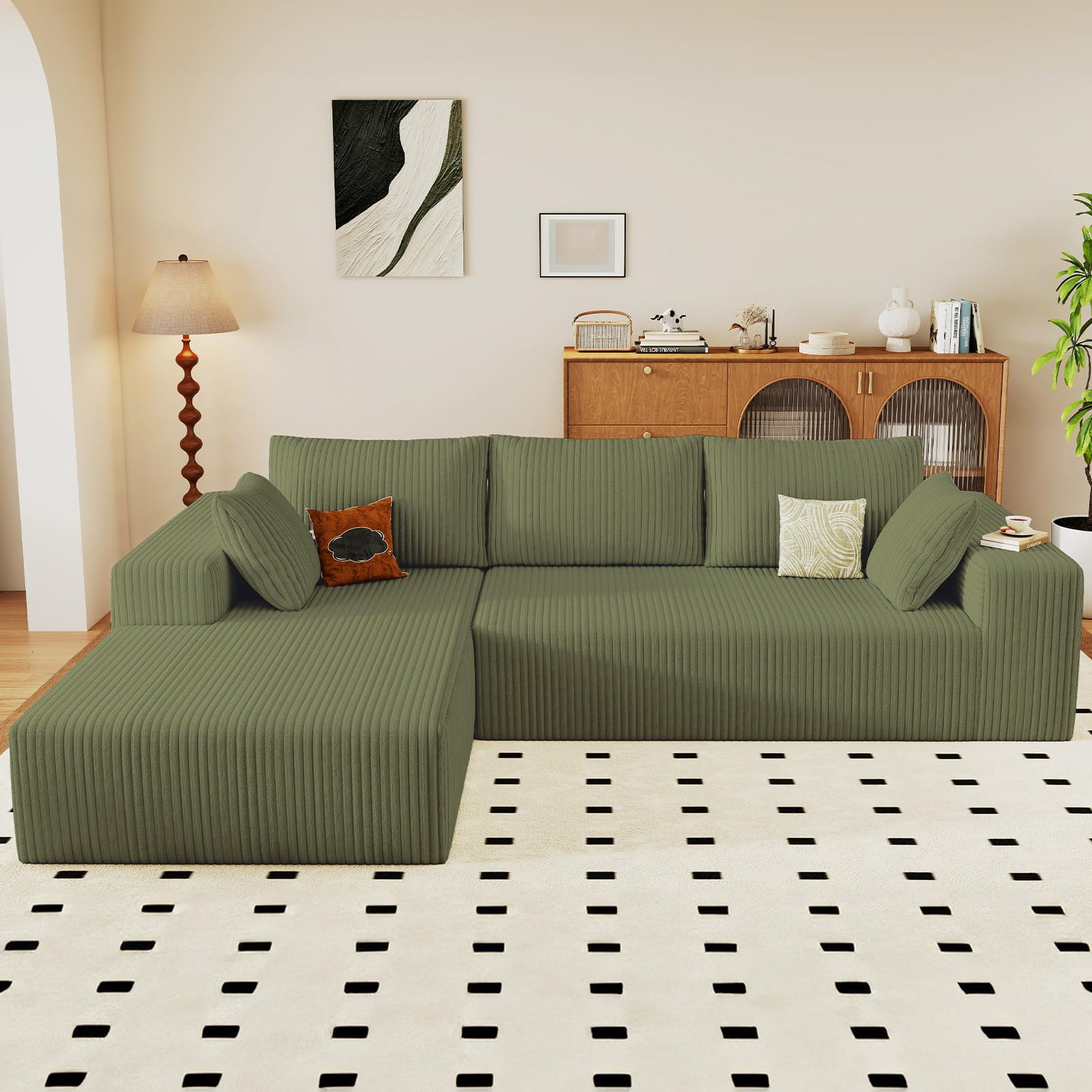 Modular Sectional Sofa Cloud Sectional Couch 96 Comfy Fluffy L-Shaped Couches for Living Room Deep Seat Memory Foam
