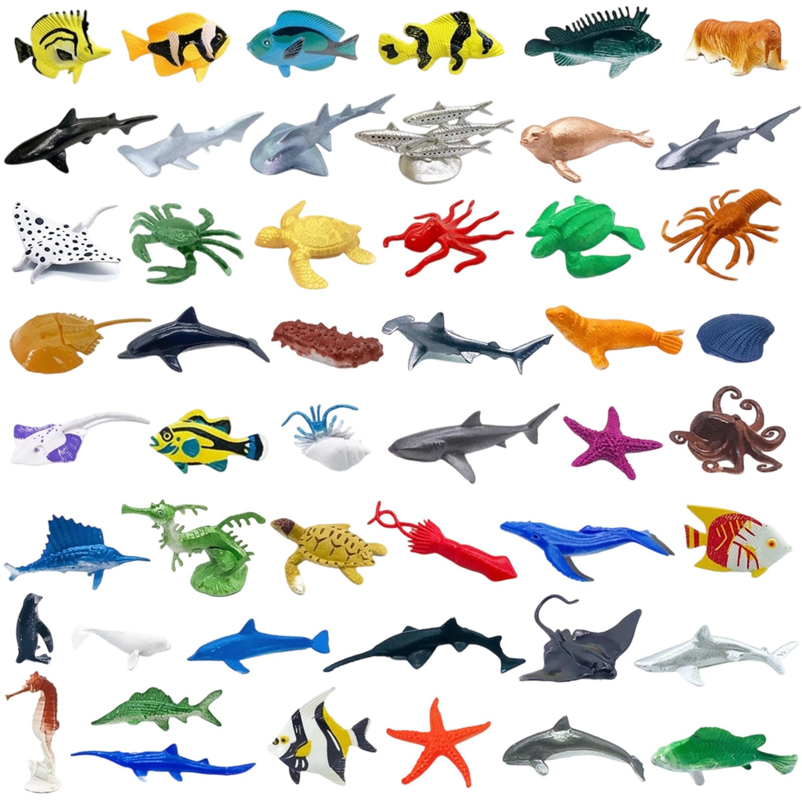 Efuwfugc 56 Pcs Sea Animals Toys For Kids, Sea Creatures Toys For Children