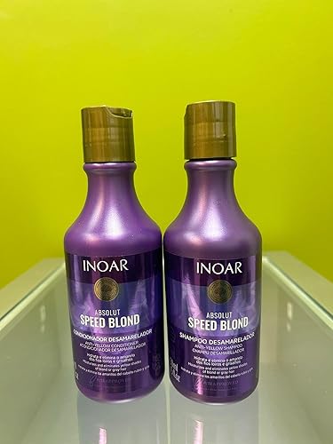 Miniatura 11 de Inoar Absolut Speed - Kit de champú y acondicionador rubio con aceite de argán para cabello rubio, plateado y gris con neutralización e hidratación