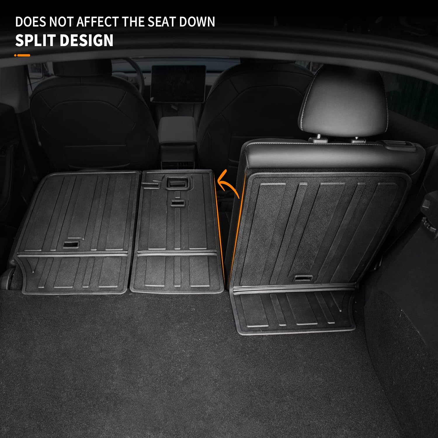 Bomely Fit 2020-2023 Tesla Model Y Back Seat Protector Backrest Cover Trunk Mats Cargo Liners All Weather TPE Mats Tesla Model Y Accessories (Rear Trunk Seat Back Mats)