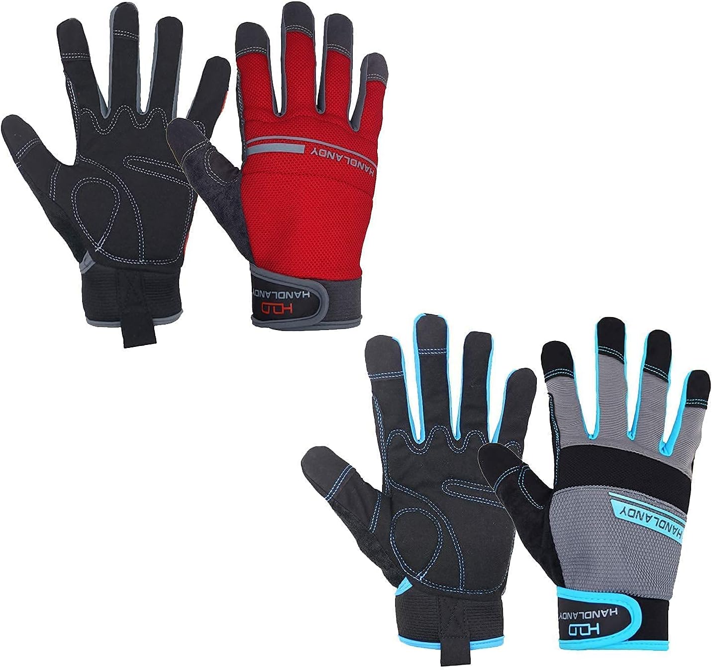 HANDLANDY Breathable & Flexible Work Gloves for Men & Women, Utility Mechanic Working Gloves Touch Screen Yard Work Gloves Medium