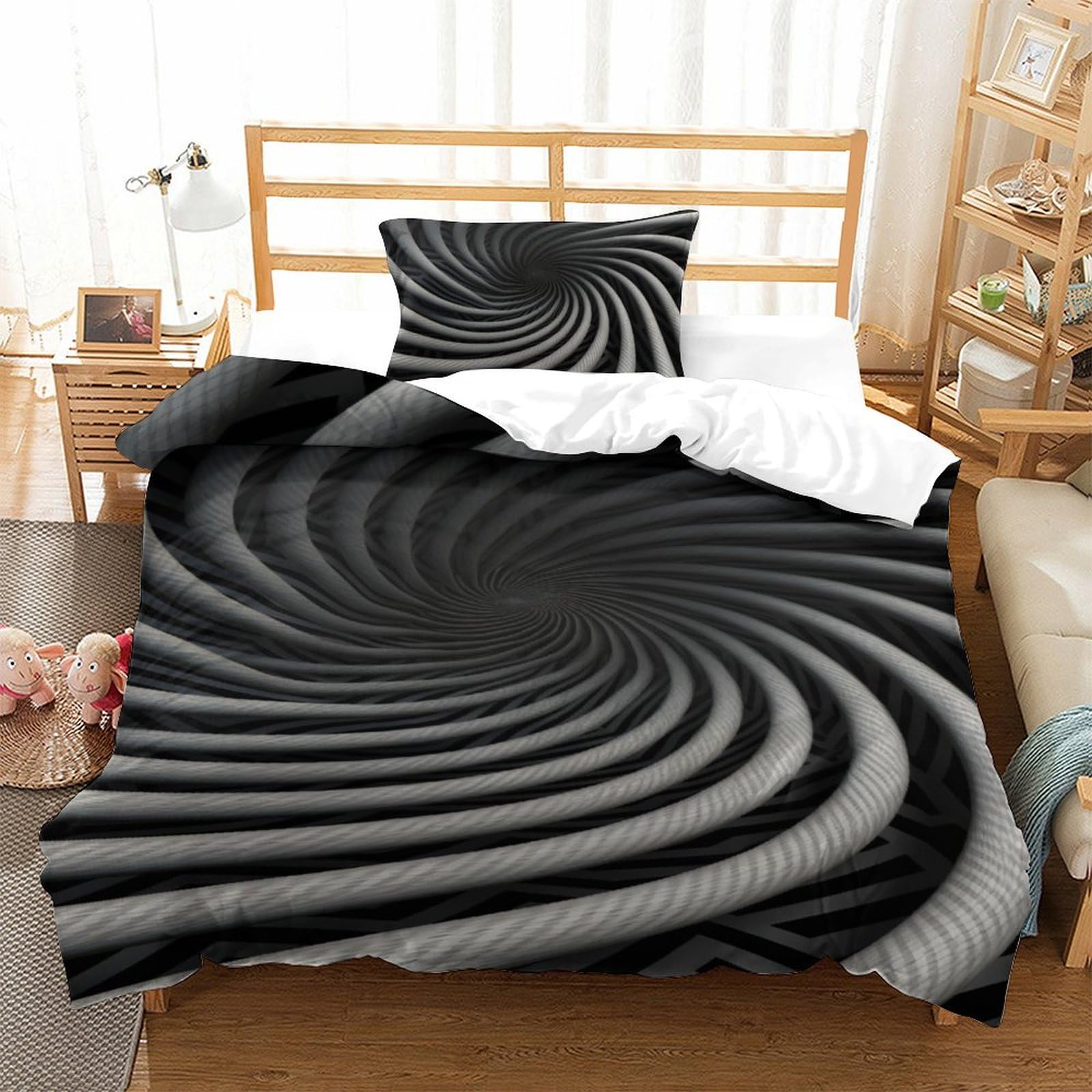 Housse de couette fermeture éclair finis les lits défaits en microfibre 3D