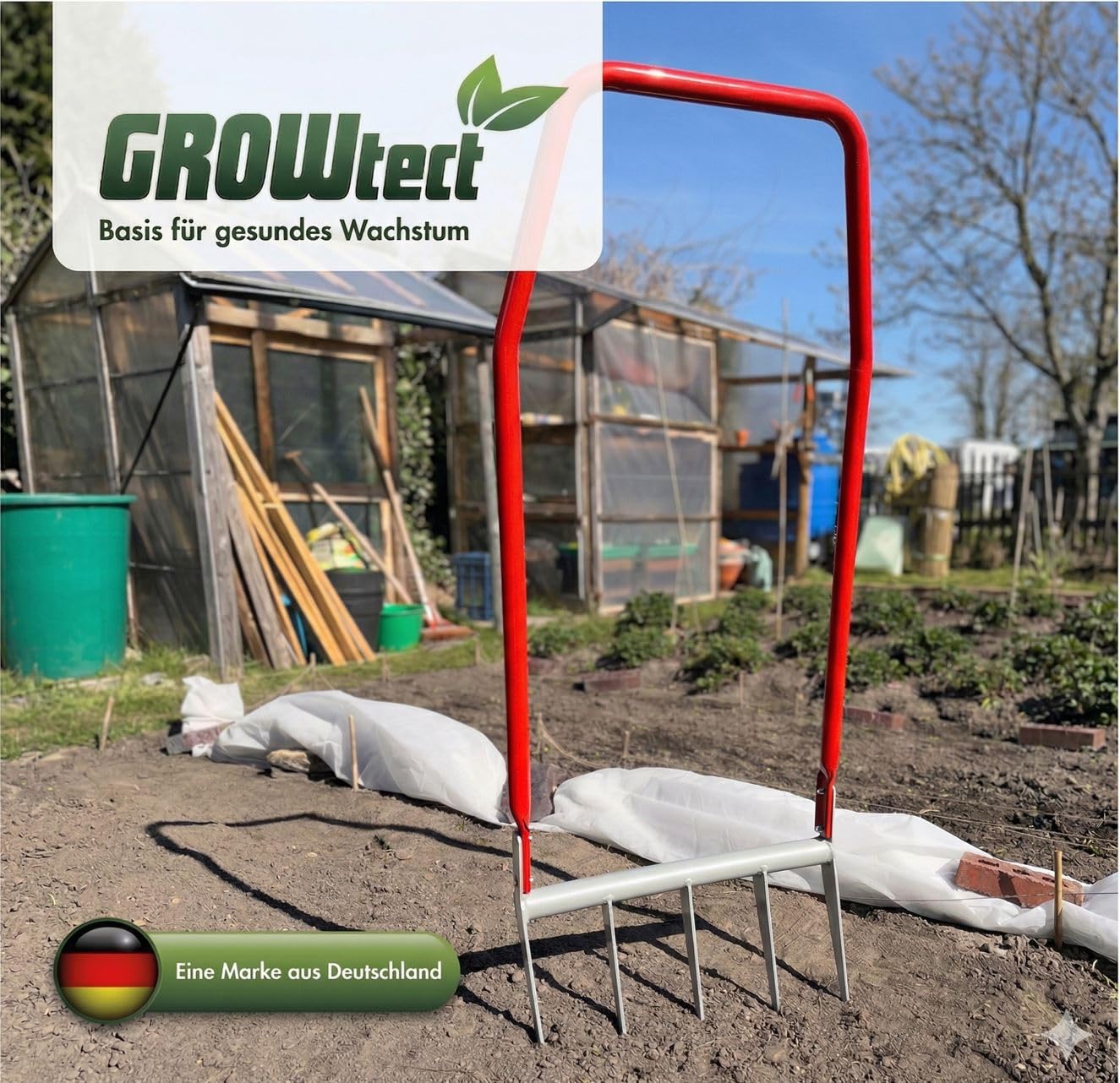 Broadfork | Doppelgrabegabel | Grelinette – Robuste Gartengabel mit 5 Zinken für effektive Tiefenlockerung und Bodenbelüftung | Rückenschonende Beetbearbeitung Dank optimaler Hebelwirkung