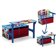 Delta Kids Convertible Activity Bench - Greenguard Gold Certified Marvel Spider and his awesome friends