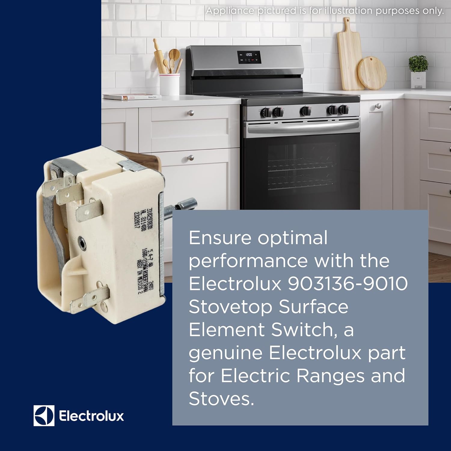 Electrolux 903136-9010 Stovetop Surface Element Switch for Electric Ranges and Stoves