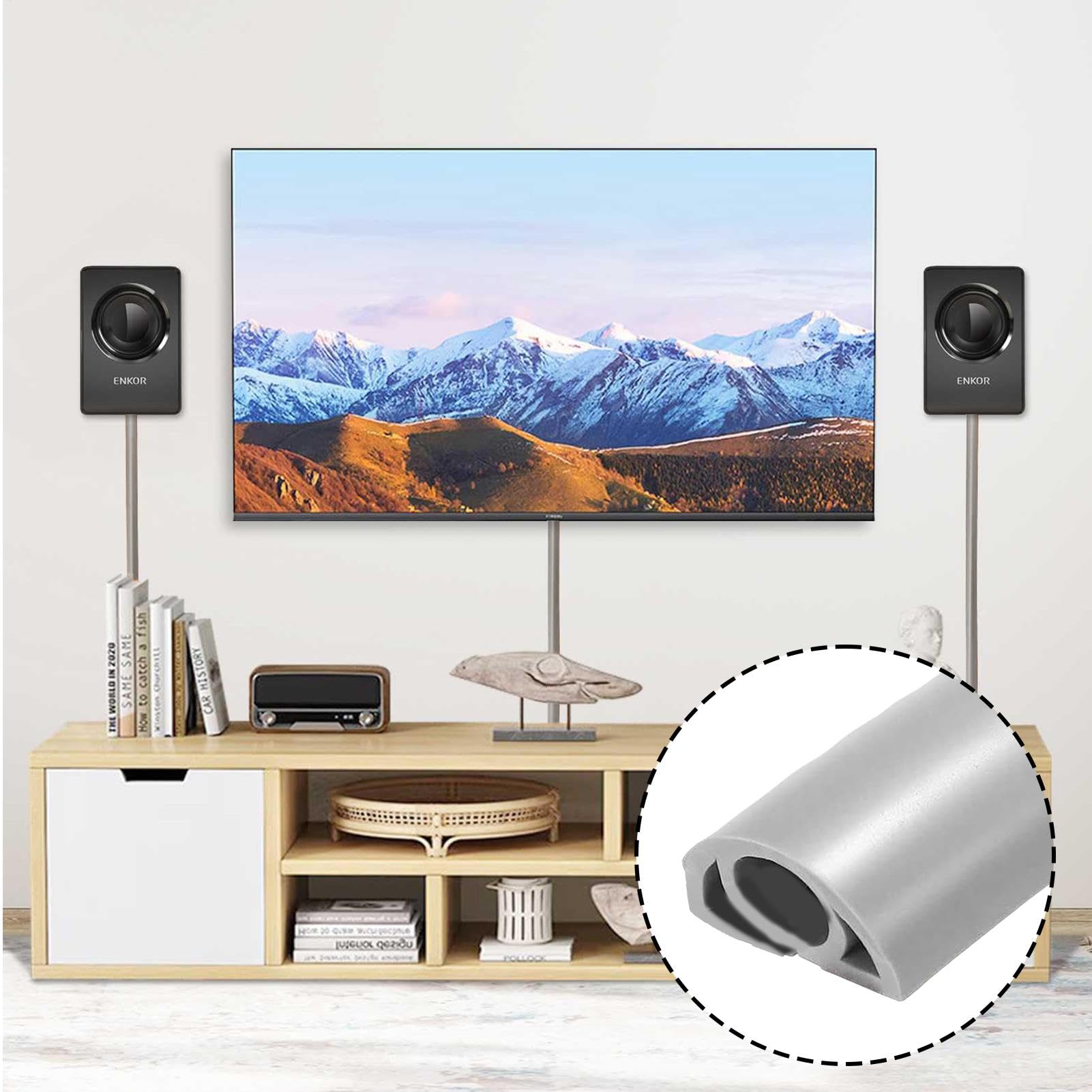 Cubierta de cable eléctrico para suelo, cubierta de cable de suelo - Suelo de protección de cable flexible de PVC ignífugo | Protección de cable autoadhesiva para gestión de cables domésticos, oficina
