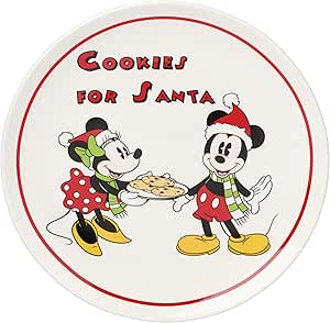 Lenox 898253 Disney Holiday Cookies for Santa Plate, Christmas Serveware, Festive