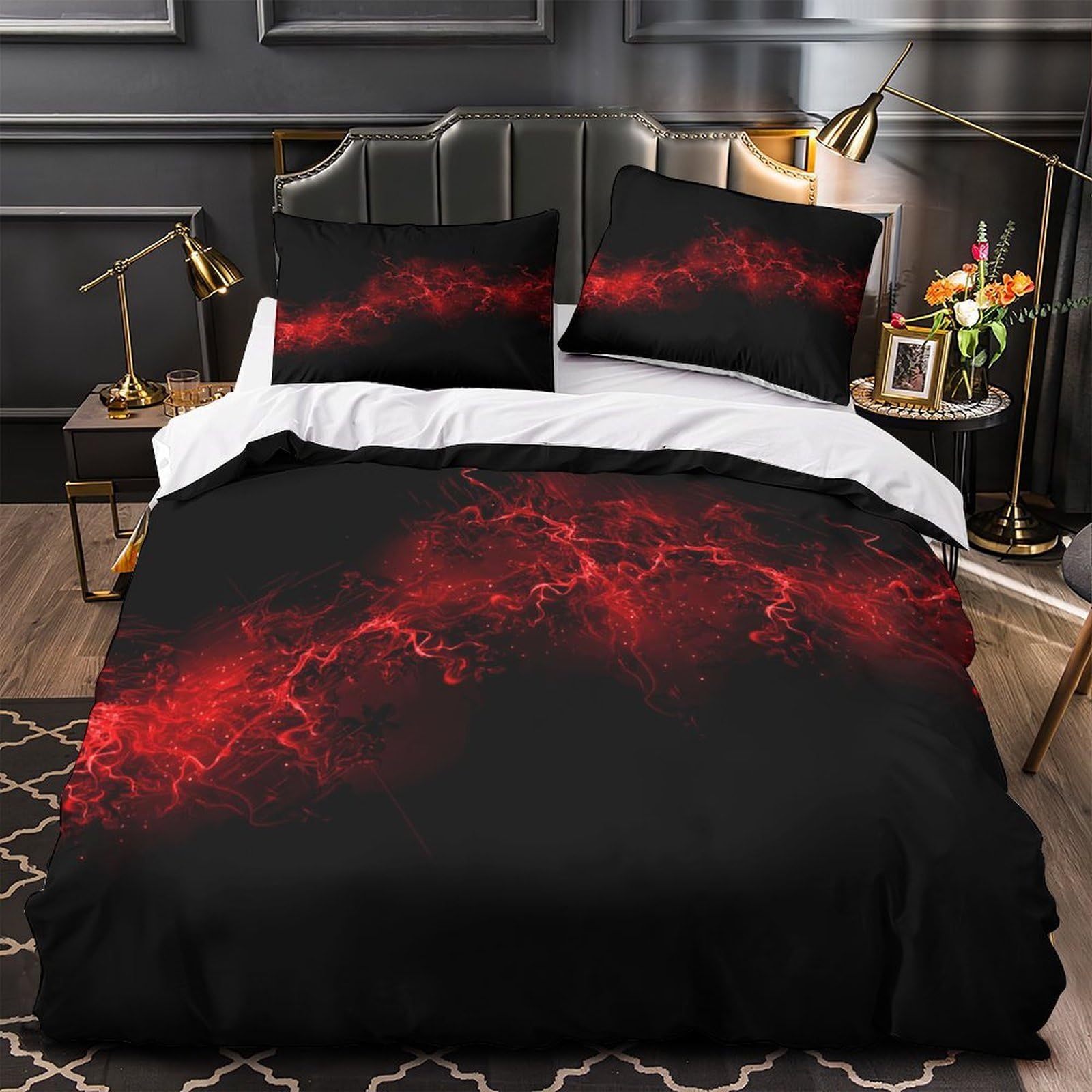 Housse de couette microfibre rouge pour créer un espace cocooning et moderne