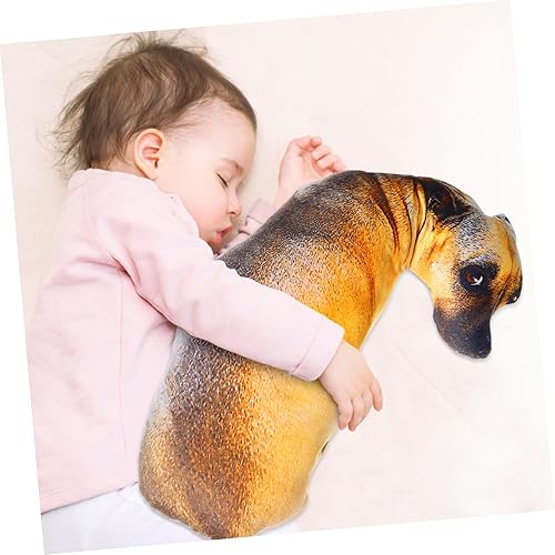 Miniatura 9 de Toyvian 1 almohada 3D de perro de simulación 3D de peluche de animal de peluche para niños, hogar, cama, sofá (sabueso 19.7 in)