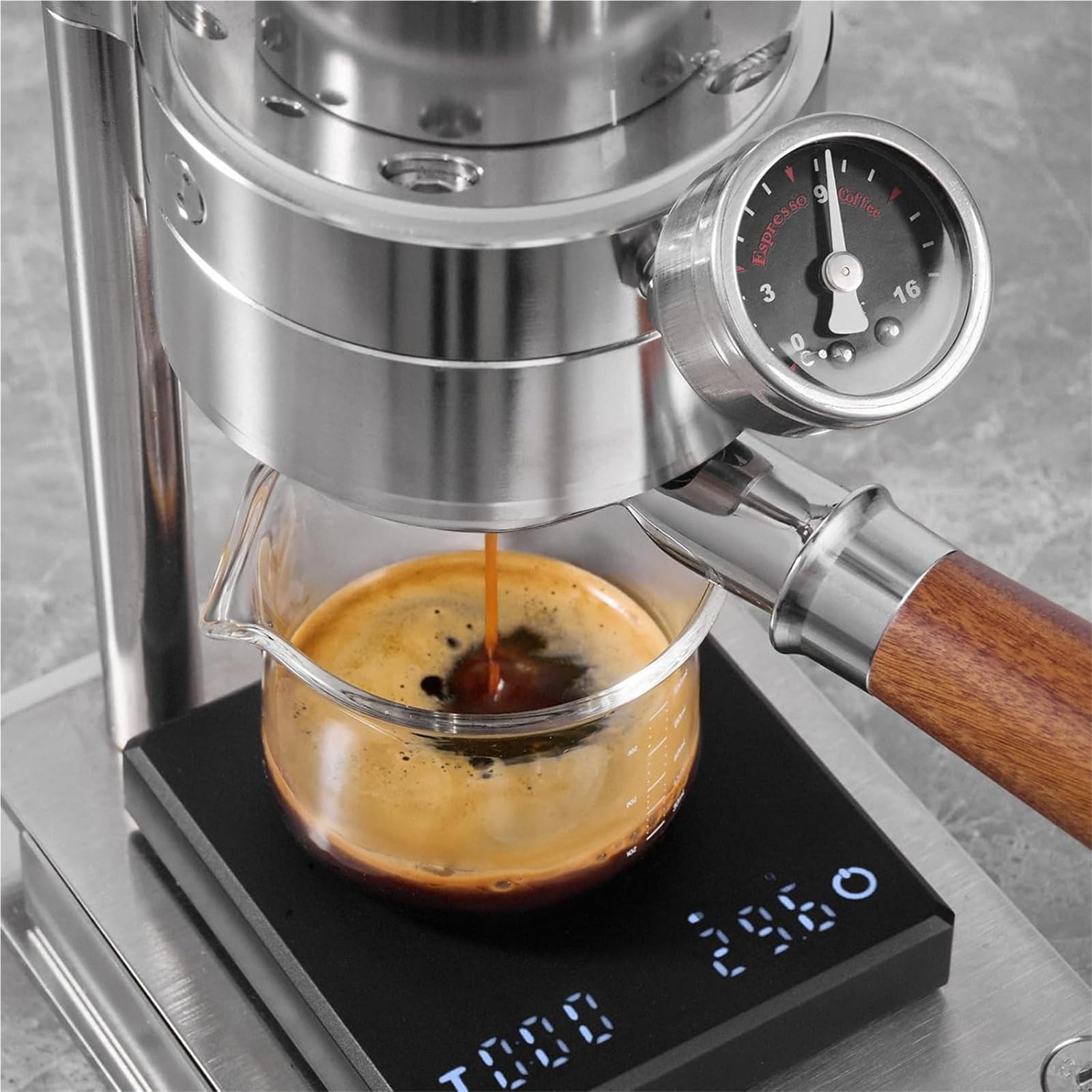 Cafetera manual, cafetera no eléctrica de acero inoxidable, presión de 1 a 16 bar, capacidad de 345 ml para uso doméstico y exterior