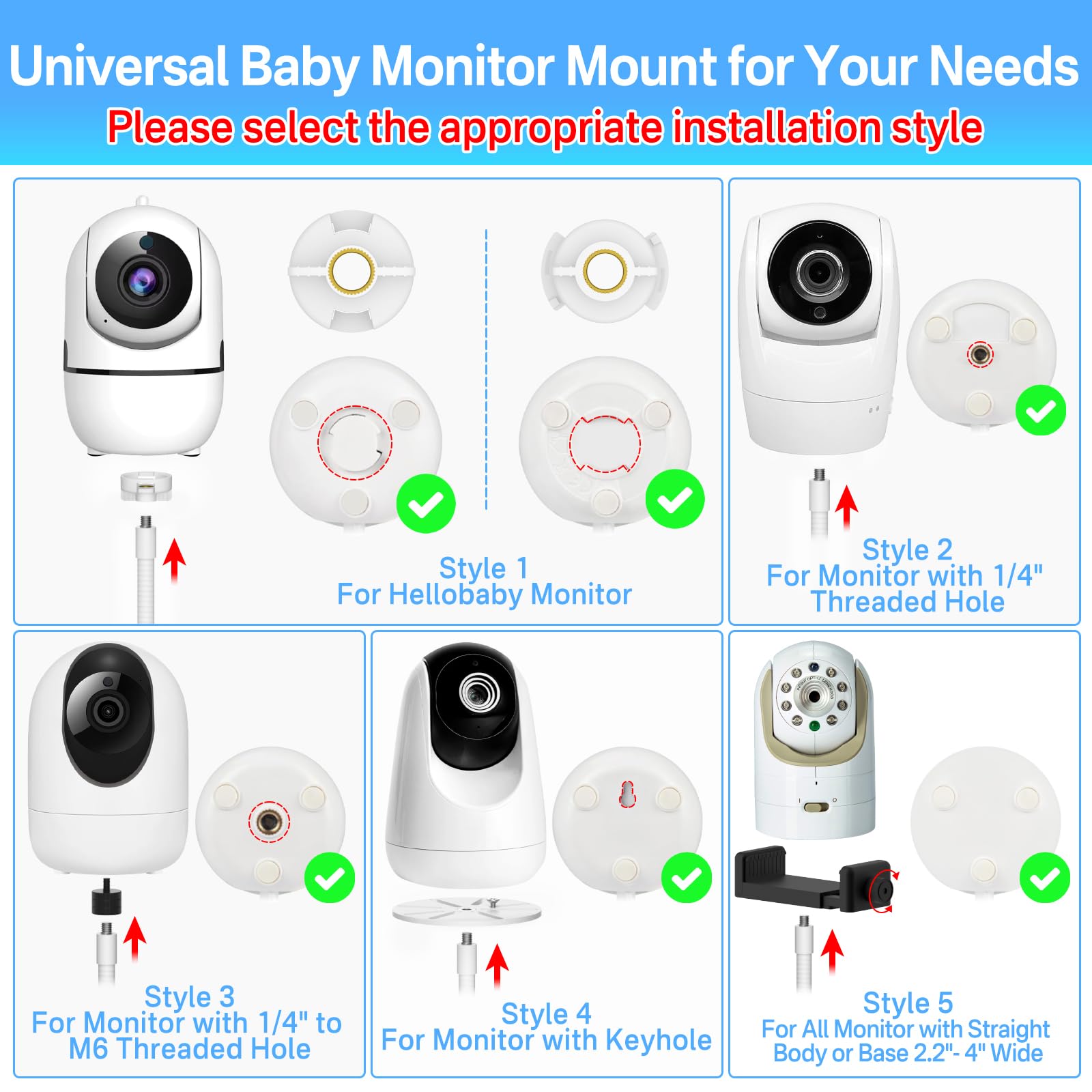 Baby Monitor Mount for HelloBaby VTech, Infant Optics, ANMEATE, Nanit Pro, Eufy, Owlet - Image 3