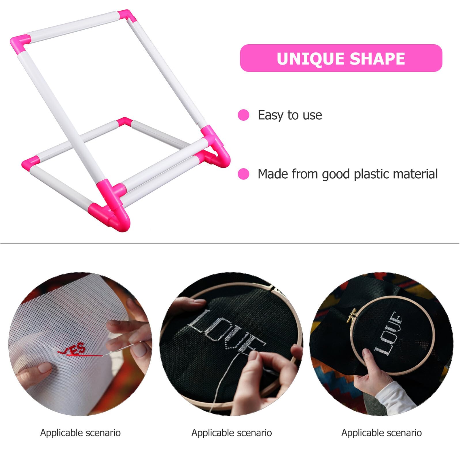 Mikikit Marco de Clip Plástico para Bordado Mano y Punto Cruz Aro Resistente y Fácil de Usar para Costura y Manualidades para Bordadores y Aficionados al Patchwork