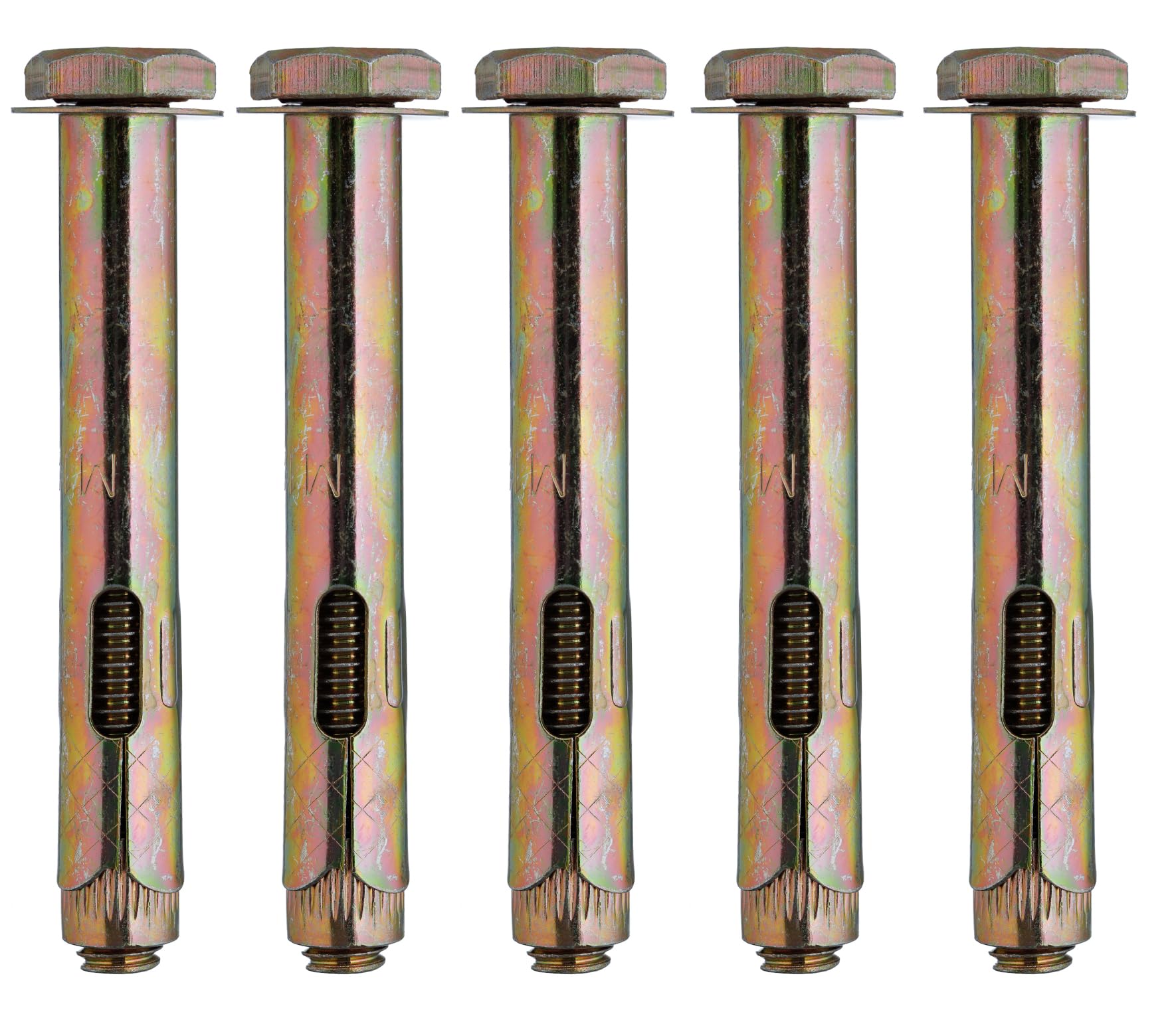 YoiYee M10*100mm Sleeve Anchor Hex Bolts, Heavy Duty Expansion Through Bolts for Concrete Brick & Masonry Fixings