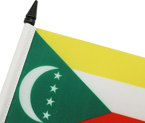 Miniatura 181 de Bandera de mesa Sierra Leona de 5 x 8 pulgadas, bandera de escritorio de Sierra Leona, 8.3 x 5.5 in, barra y base de plástico negro AZ FLAG