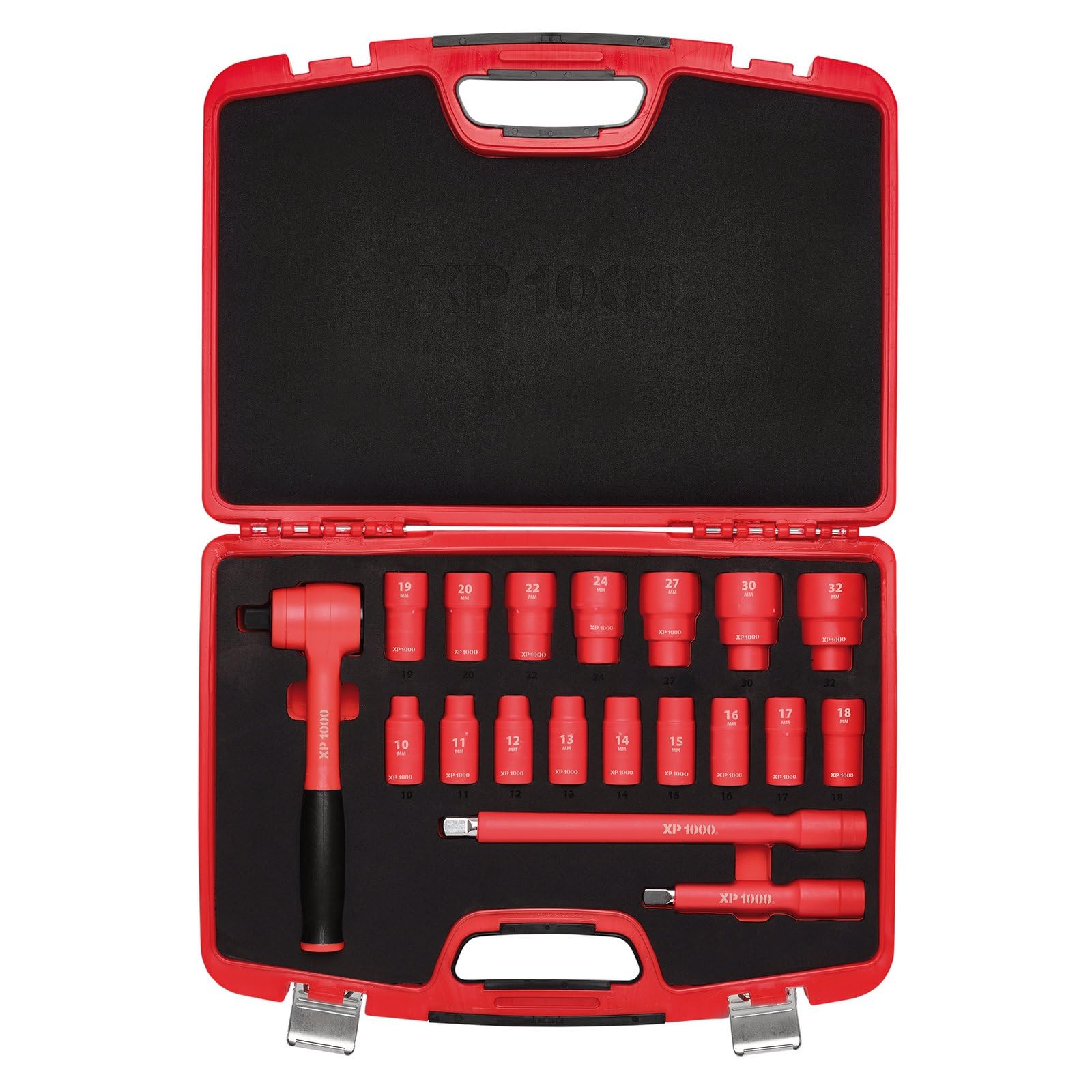 Draper XP1000 17671 VDE - Set di chiavi metriche a bussola, 1,27 cm, 19 pezzi