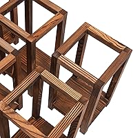 Vista 7 de 12 piezas de centro de mesa de madera para decoración de mesa de boda rústica, decoración de granja, regalo de boda de granero de campo (marrón)