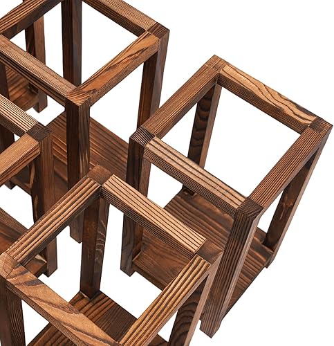 Miniatura 7 de 12 piezas de centro de mesa de madera para decoración de mesa de boda rústica, decoración de granja, regalo de boda de granero de campo (marrón)