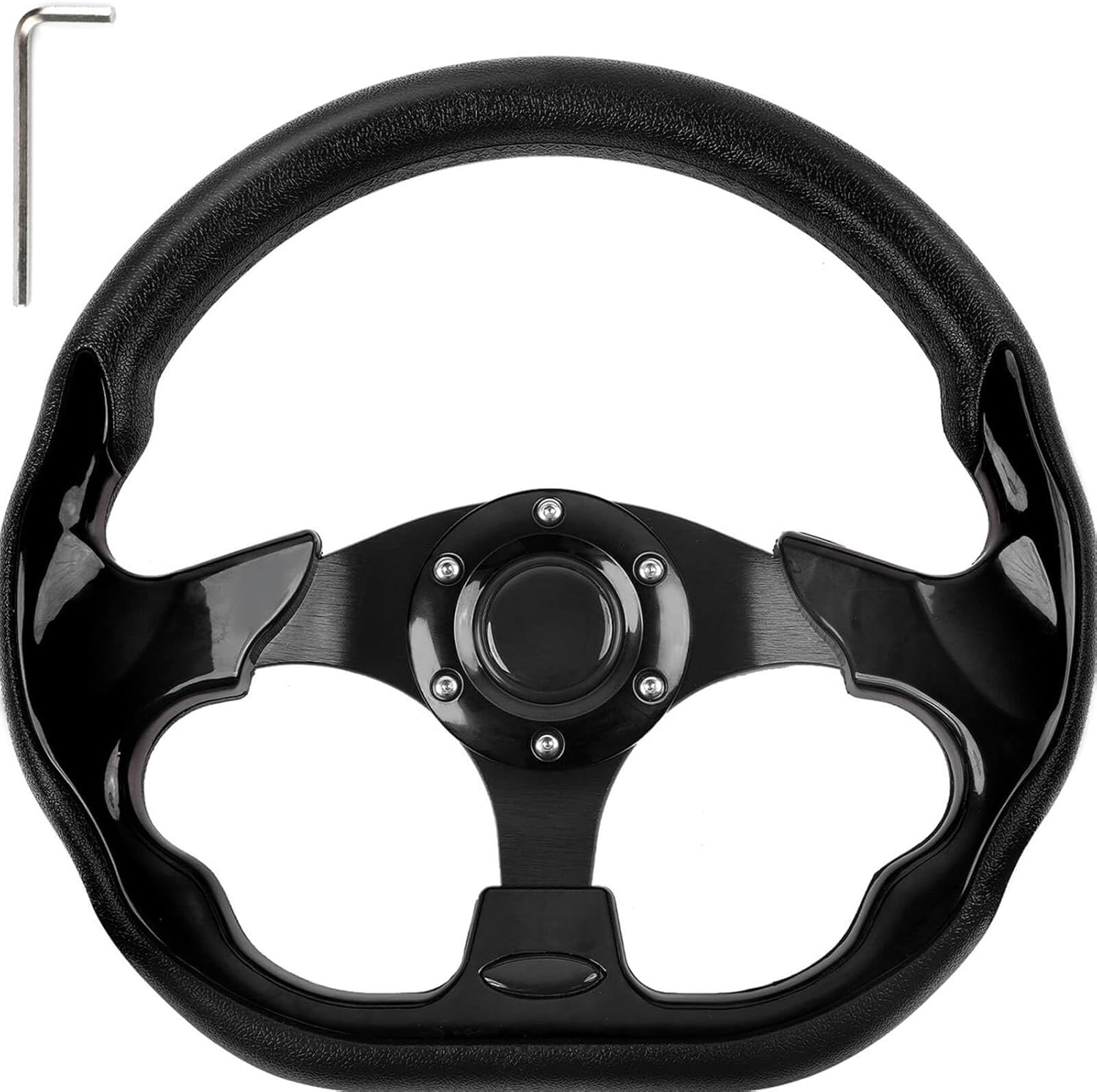 Golf Cart Steering Wheel, Fit EZGO TXT RXV, Club Car DS Precedent Tempo, Yamaha G2-G29 Most Golf Cart, Universal Golf Steering Wheel, Ergonomic Design, D Shape Design