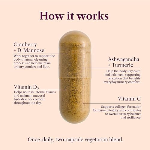 Miniatura 3 de Equilibrio urinario  60 cápsulas, suministro de 1 mes  Apoyo para la menopausia para comodidad, hidratación y frecuencia  Formulado por médicos con