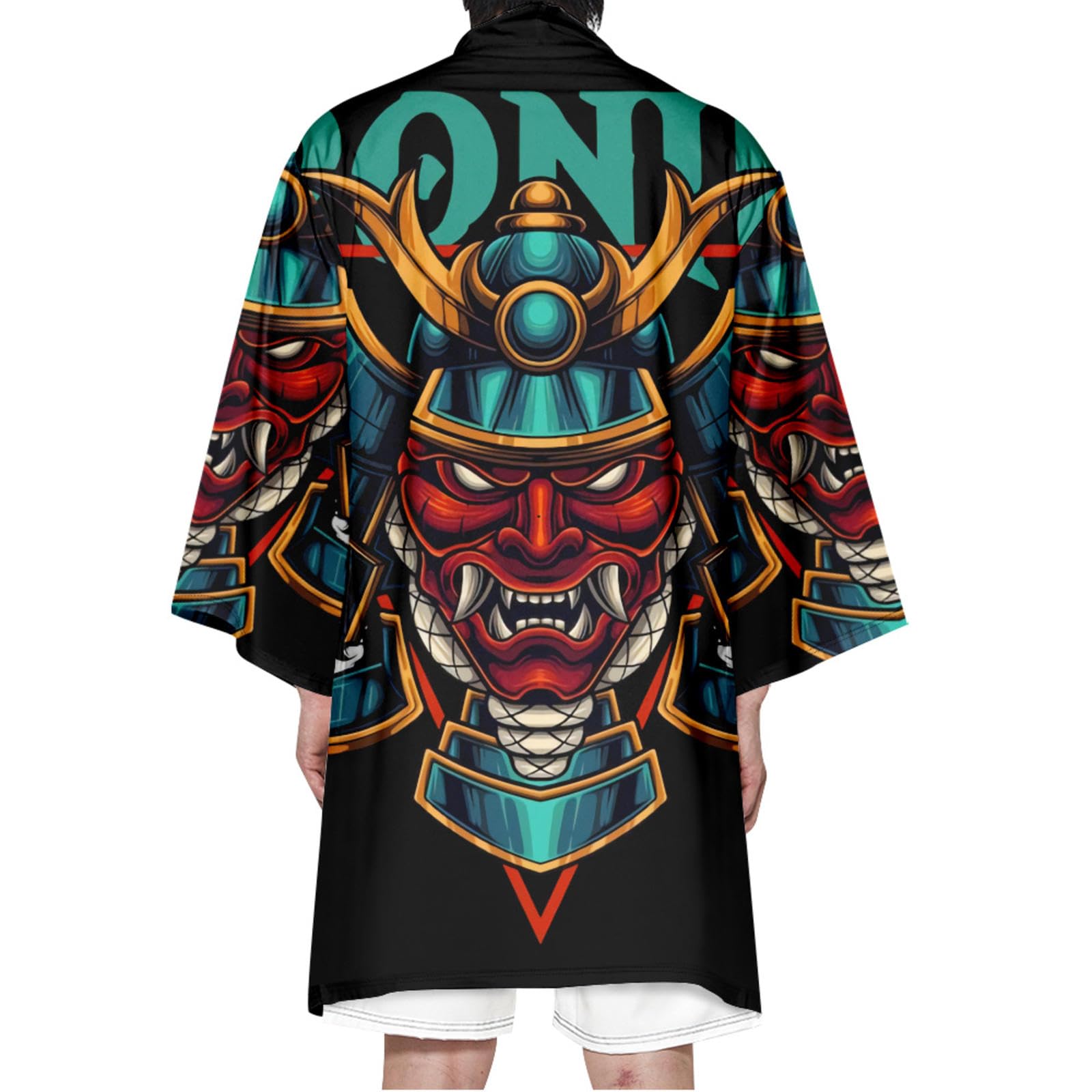 DAYKET Tradition Long Kimono Cardigan for Men Women Loose Yukata Outwear Plus Size Bathrobe Tops Vintage,Black-6XL