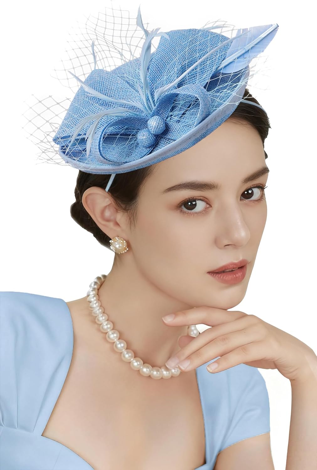 BABEYOND Fascinators Hats for Women - Tea Party 2025 Kentucky Fascinator Pillbox Derby Hat Sinamay Headband with Hair Clip