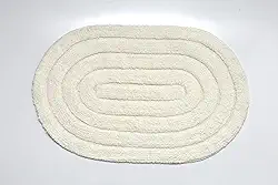 Tapete para Banheiro Oval Allegro Branco 40x60cm Kapazi – Confortável e Antiderrapante