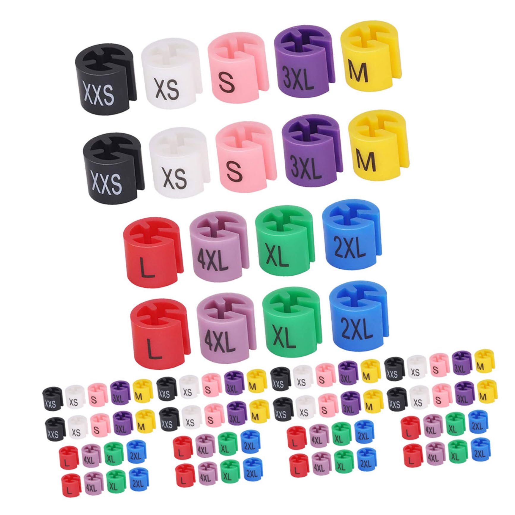 Étiquettes de Taille pour Cintres, 450 Pièces en Plastique
