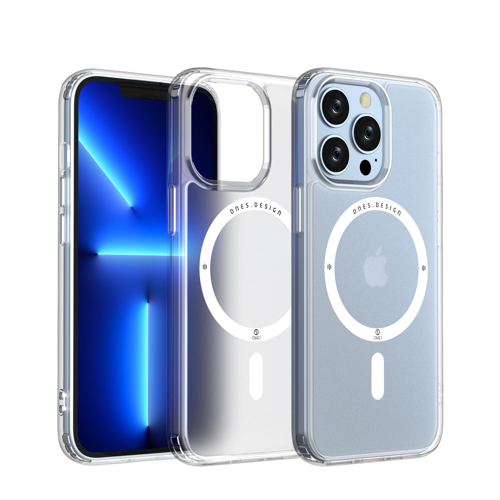 Ones Cover Magnetica per iPhone 12/12 Pro, Compatibile con MagSafe, Protezione Antiurto Livello Militare, Custodia Traslucida Opaca, Resistente graffi Protettiva Sottile Case, Retro Antigraffio 141