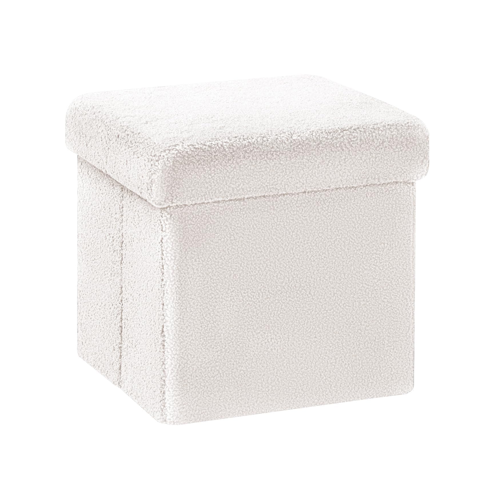 Pouf Noir Pouf Avec Rangement 30x30x30 Cm - Pouf Cube Pliable En Tissu Lin, Repose-pieds, Coffre Malin Pour Salon, Chambre, Entrée Pouf Multifonction Compact