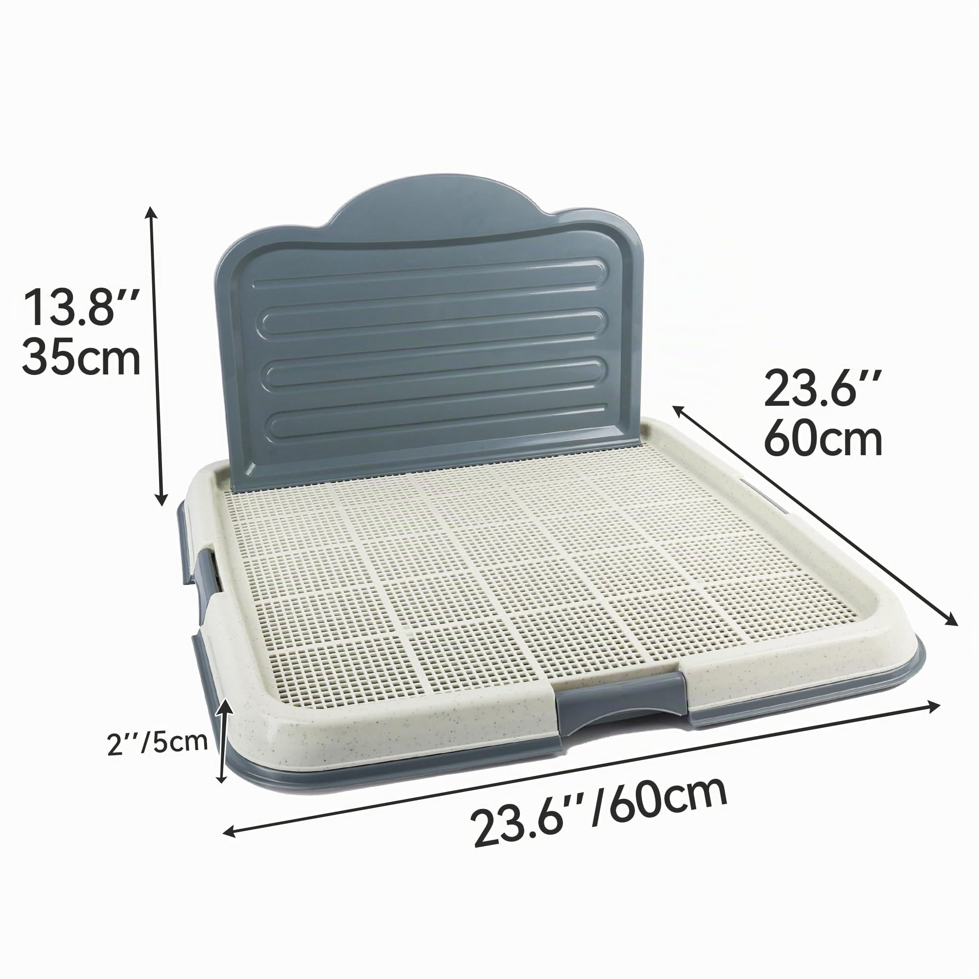 Pawise - Soporte para almohadilla de orina con pared, bandeja para almohadillas de entrenamiento, bandeja de entrenamiento de malla para una fácil limpieza, 60 cm x 60 cm + almohadilla para orina (4
