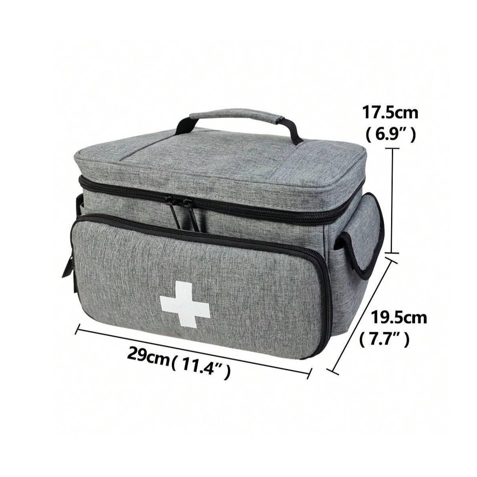 Botiquín De Primeros Auxilios Vacío De Gran Capacidad,Bolsa De Almacenamiento De Suministros Médicos De Primeros Auxilios,Ideal For El Hogar,Viajes Y Exteriores(Gray)