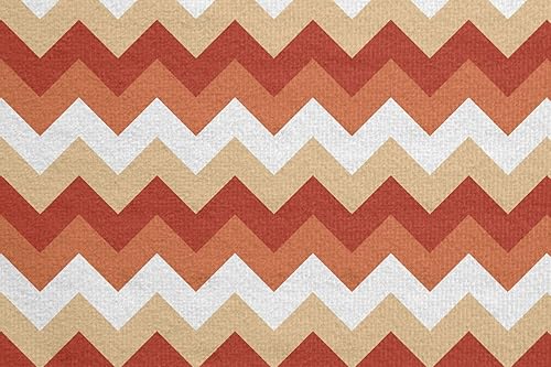 Miniatura 5 de Ambesonne Coral Yoga Mat Towel, Horizontal Chevron Pattern Arrows Geometric Design Striped Old Fashion Zigzag, Non-Slip Sweat Absorbent Yoga Pilates