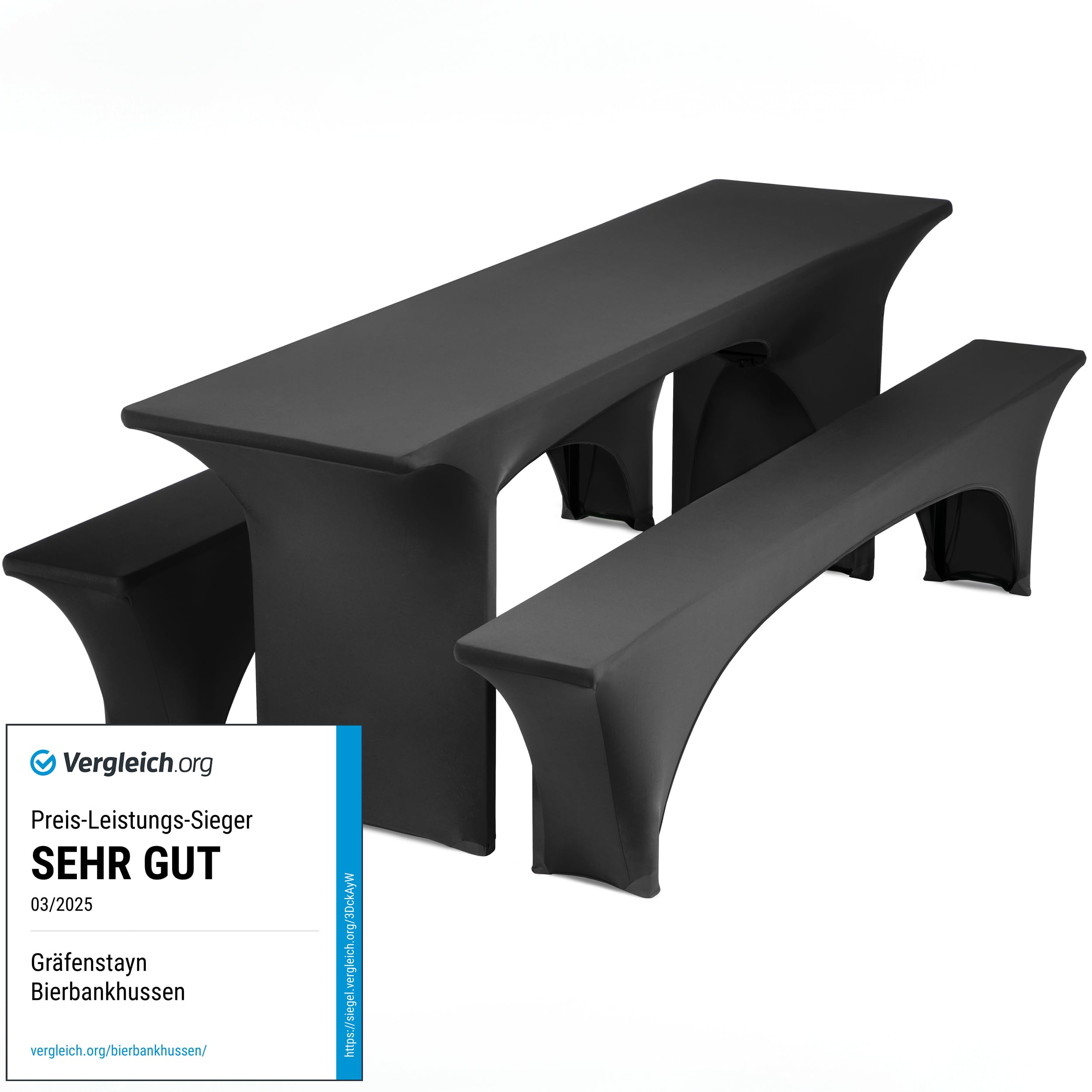 Gräfenstayn® Leopold Stretch - 3-delige biertafelhoezenset voor biertent - 50 cm of 70 cm tafelbreedte - met Öko-Tex-zegel standaard 100: getest vertrouwen (grijs, 50 x 220 cm Gräfenstayn® Leopold Stretch - 3-delige biertafelhoezenset voor biertent - 50 cm of 70 cm tafelbreedte - met Öko-Tex-zegel standaard 100: getest vertrouwen (grijs, 50 x 220 cm