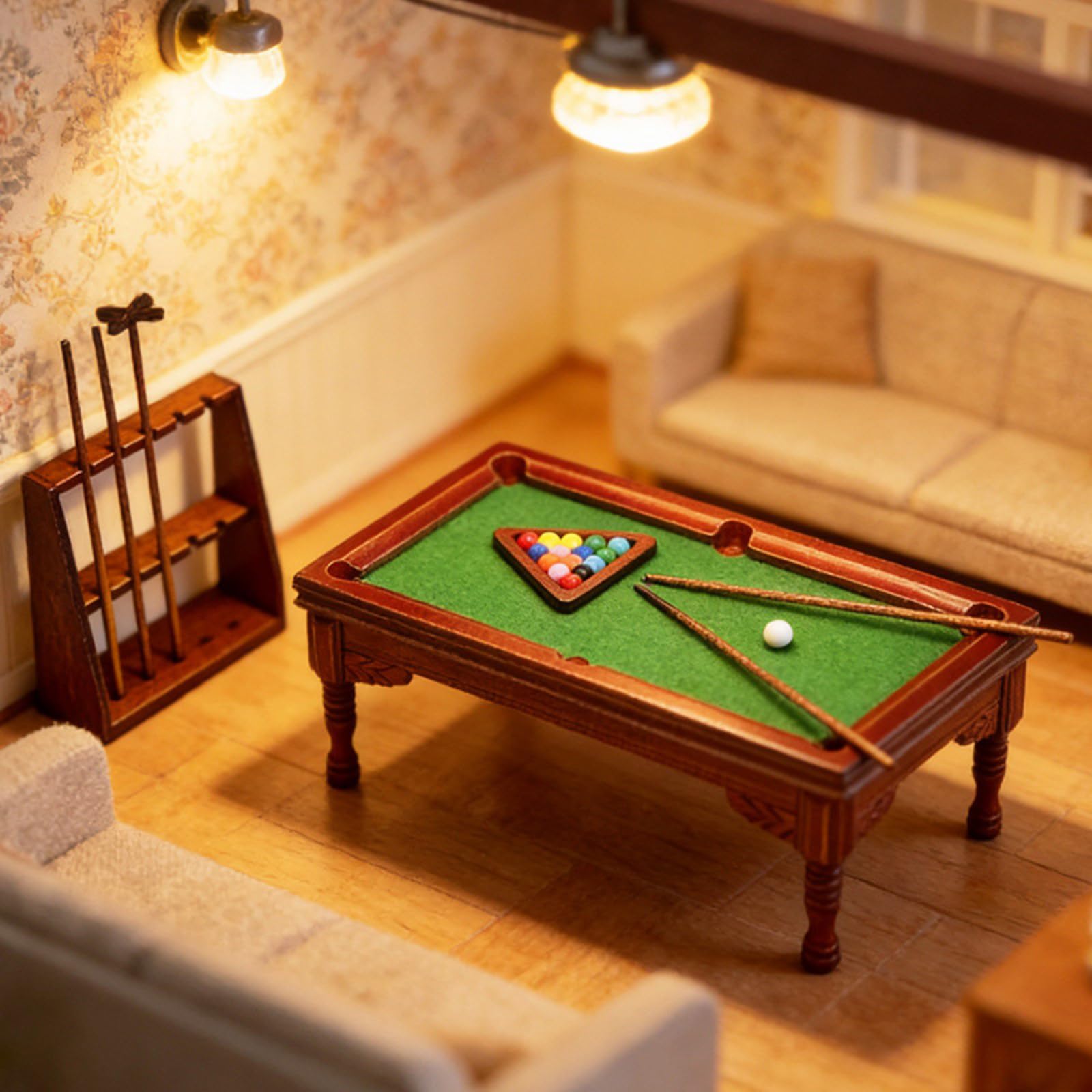 Dollhouses Minis - Mesa de billar (escala 1:12, madera)