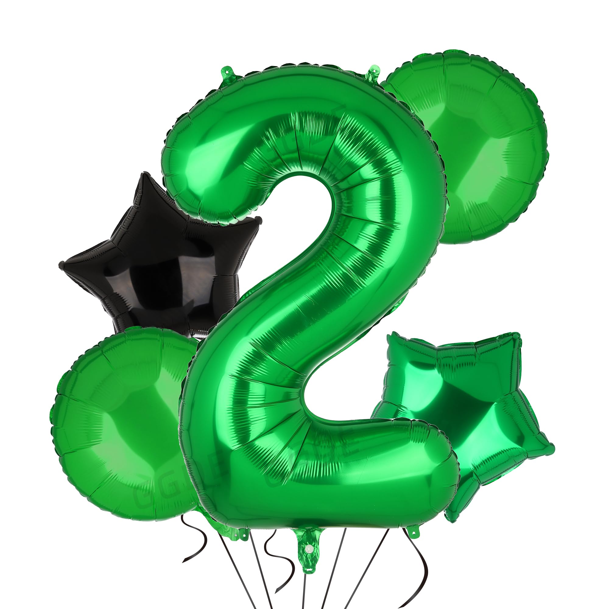 Dark Green Number 2 Balloons 40 Inch Big Mylar Digital Balloon Boys Football Soccer Theme Anniversary Jungle Animals Dinosaur 2nd Birthday Party Decor