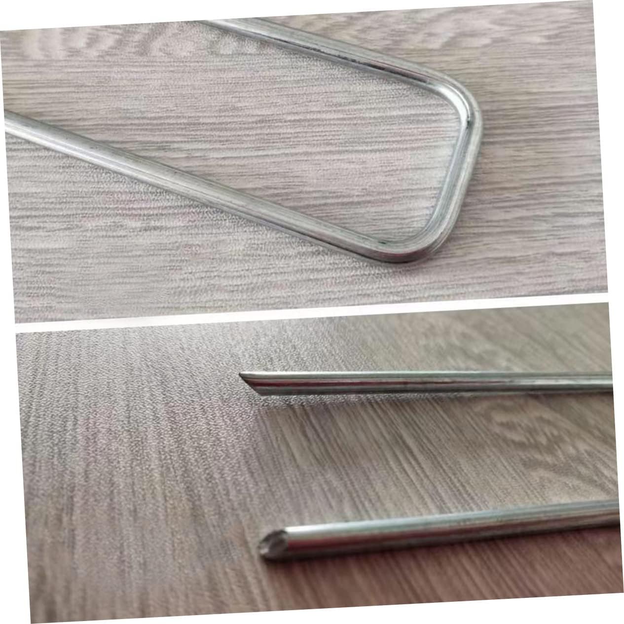 UKCOCO 50pcs U-Shape Galvanized Ground Nails for Plant Support Artificial Grass Heavy Duty Landscape Garden Staples Garden Stakes