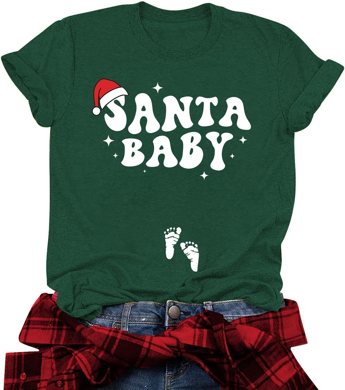 Maternity Christmas Shirt Women Bumpin'Around The Christmas Tree Shirts Cute Pregnancy Announcement Tee Tops