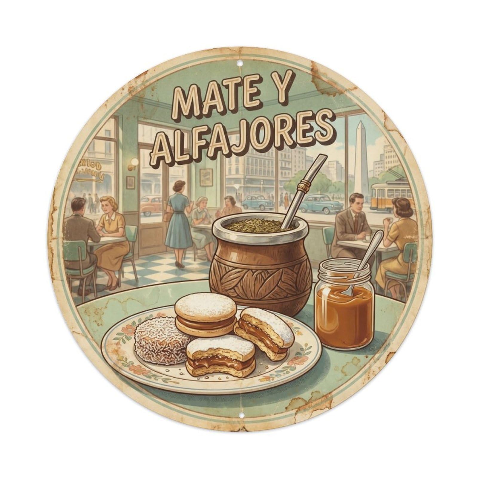 Tea Cup Infusion Argentina Brew Station Classic Diner Metal Tin Sign