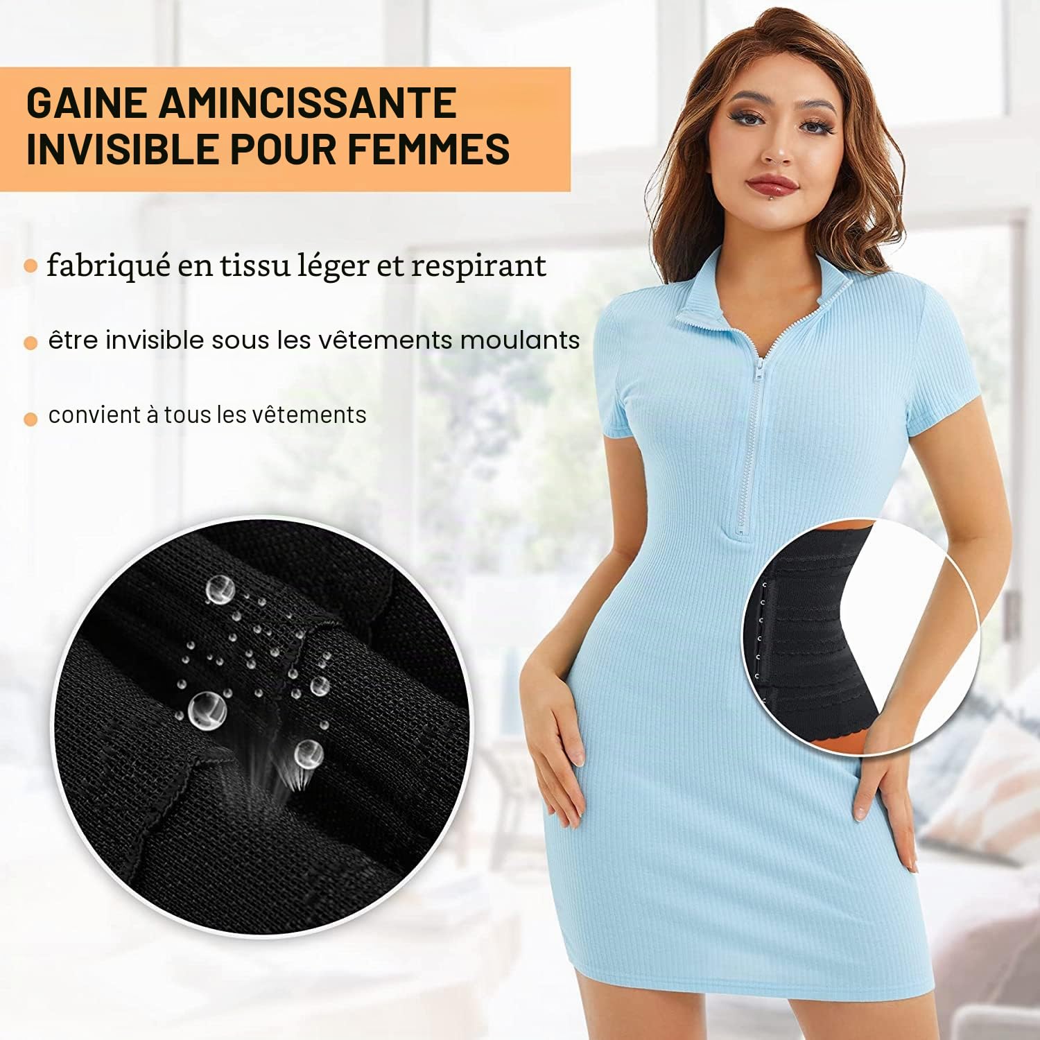 Gotoly Femme Gaine Amincissante Corset Minceur Serre Taille Body Sculptant Ventre Plat Waist Tranier Gainant Ceinture