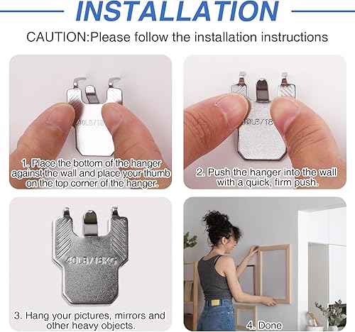 Miniatura 6 de Ganchos de garra para paneles de yeso, ganchos resistentes para colgar cuadros para decoración de habitación, oficina, sin daño, sin herramientas,