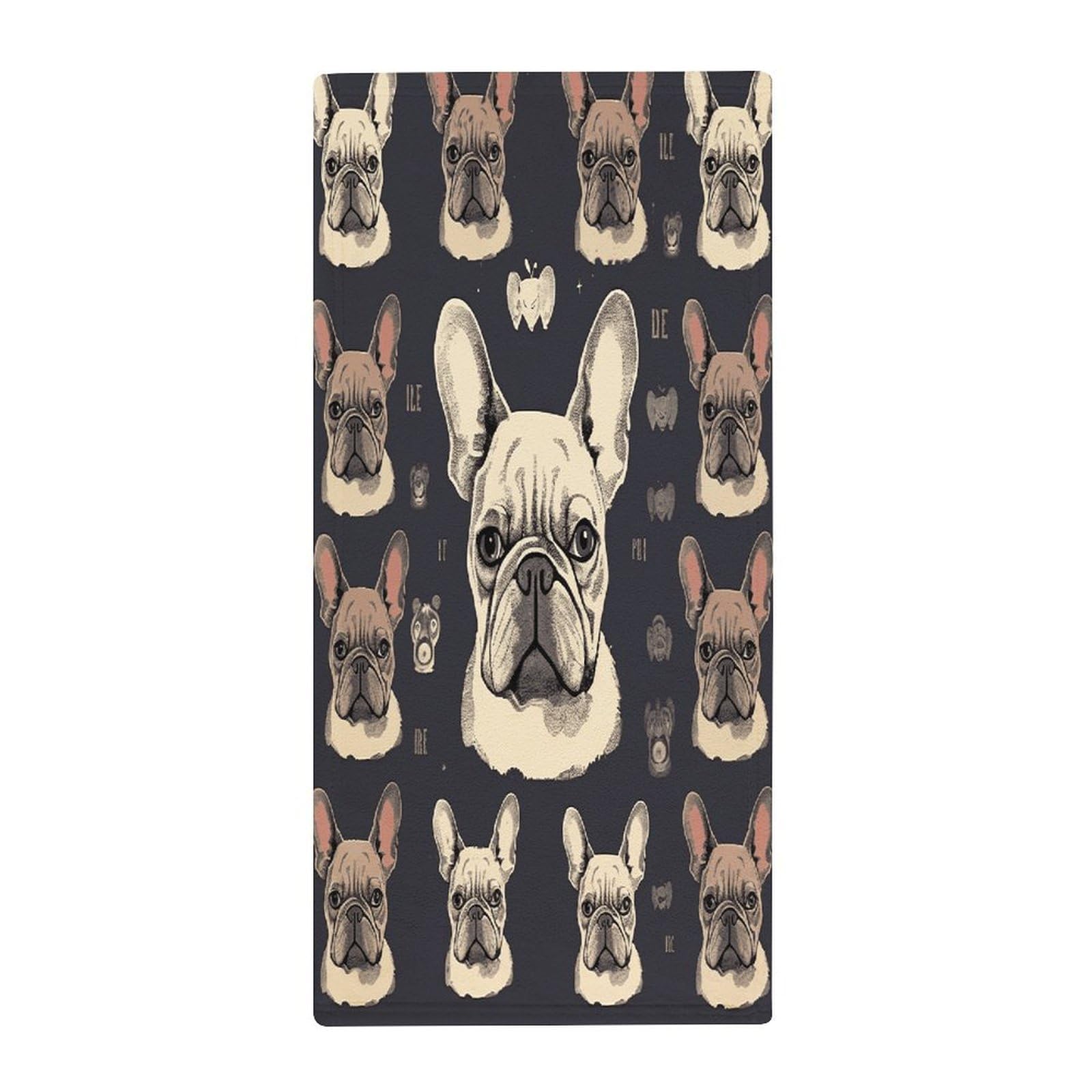 FekiLoot I Love French Bulldog Bath Towel Super Soft Highly Absorbent Bath Towel Fashion Quick Drying Bathroom Towel Soft Large Fingertip Towels for Bathroom Gym Travel Camp Pool