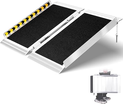 MAXIVAMN Rampa portátil de aluminio para silla de ruedas para escalones del hogar de 2 pies, rampa plegable para sillas de ruedas, umbral y rampas