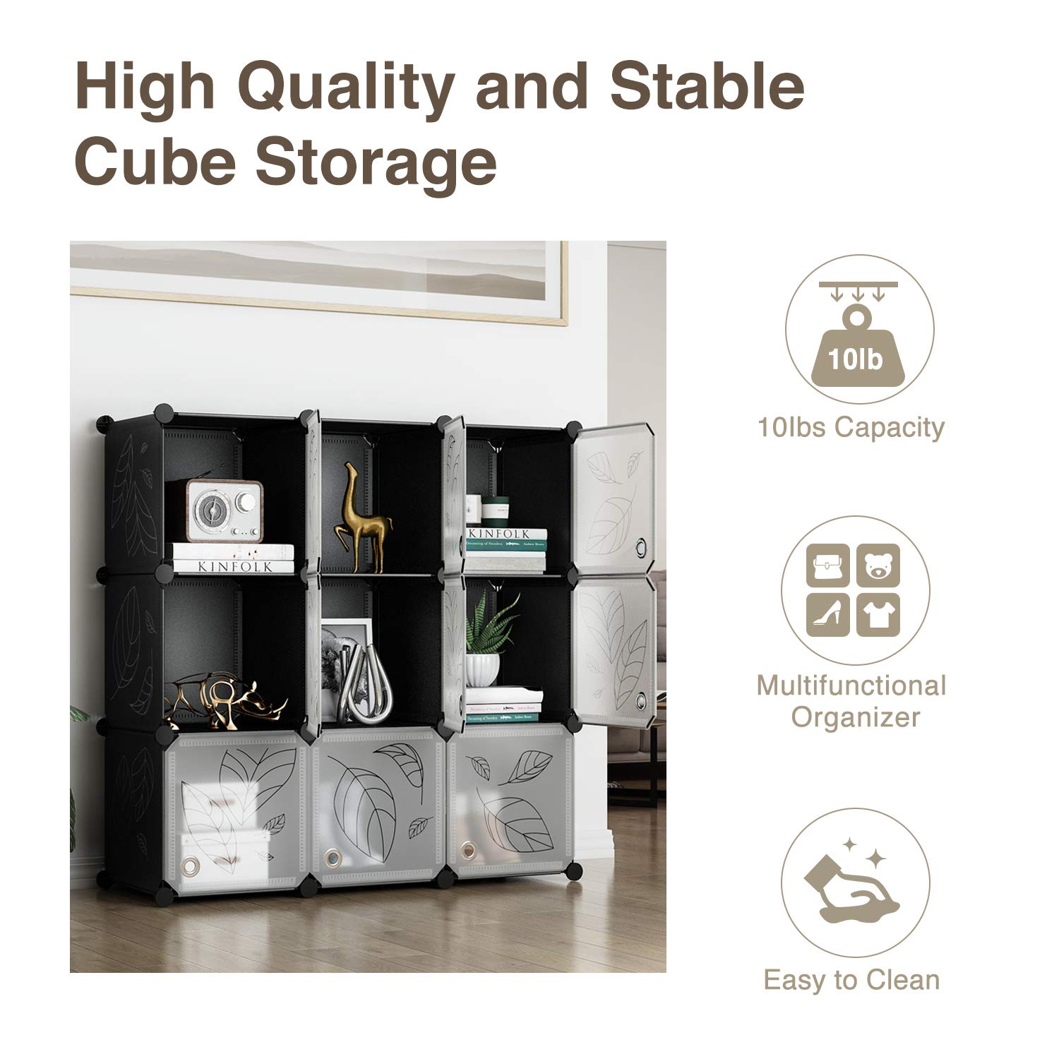 GREENSTELL Cube Storage Organizer, 9Cube Closet Organ...B07Z7TLH3R