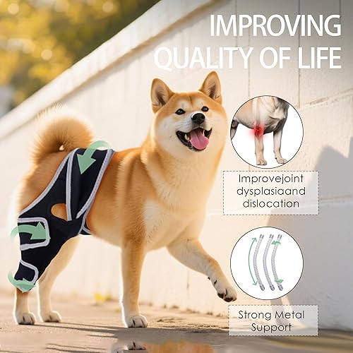 Vista 4 de Rodillera ajustable para perro para soporte de ACL - Estabilizador de articulaciones de pierna trasera o delantera para lesiones CCL y alivio