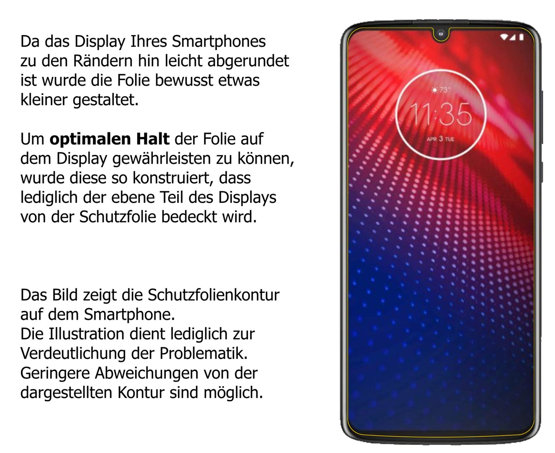 Dipos Pellicola Protettiva Per Motorola Moto Z3 Play – 2 Pezzi – Cristallo Taglio Laser – Made In Germany
