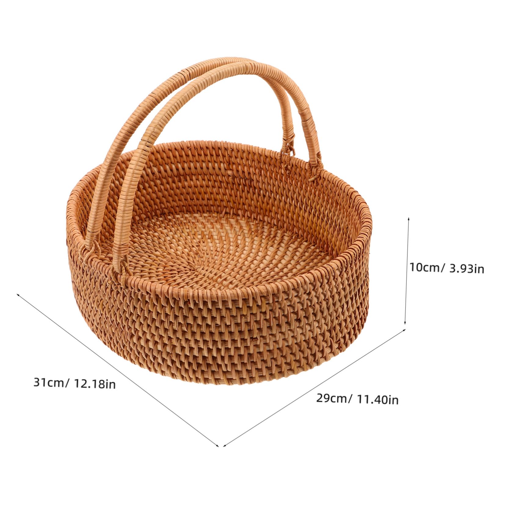 Geflochtener Picknickkorb mit Henkel aus Rattan für Hochzeiten | Stabil und Leicht zu Reinigen, für Snacks und Süßwaren, Rustikale Optik